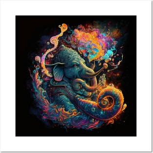 Trippy Elephant Posters and Art